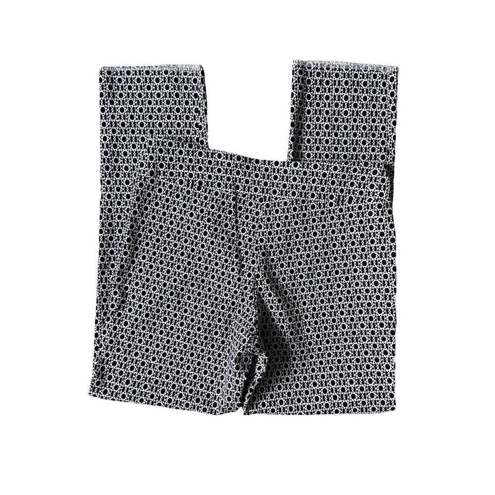 Krazy Larry Womens Pull On Pants Size 8 Black Geometric Artsy Tummy Control Slim - Picture 3 of 10